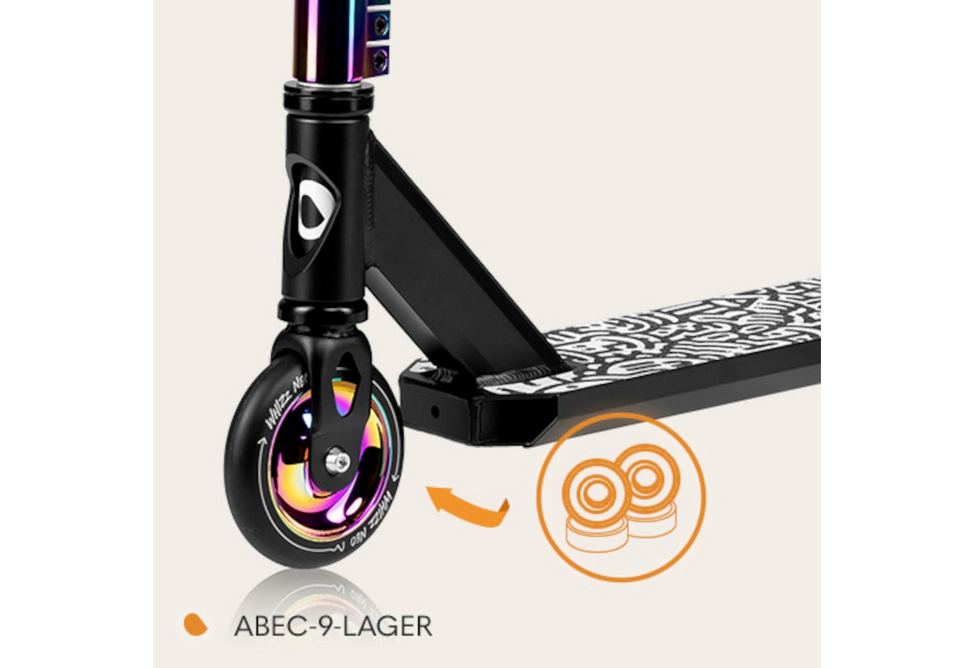 lionelo Cityroller WHIZZ NEO, (Set, Set), ideal zum Erlernen des Fahrens/ABEC-9/Flex Fender - MN Steel Bild 2