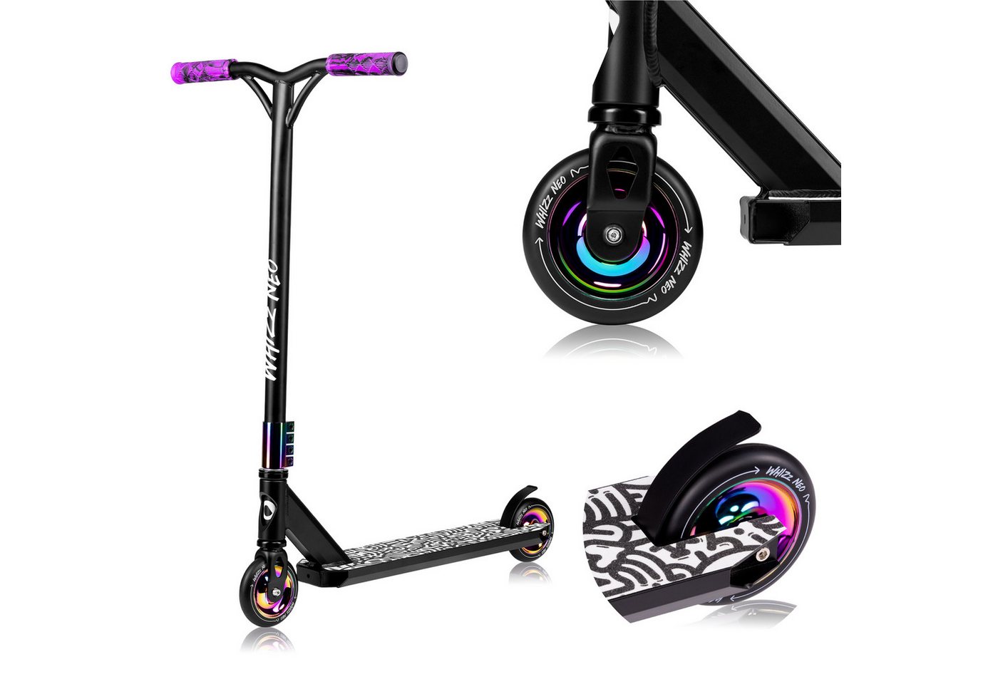 lionelo Cityroller WHIZZ NEO, (Set, Set), ideal zum Erlernen des Fahrens/ABEC-9/Flex Fender - MN Steel Bild 3
