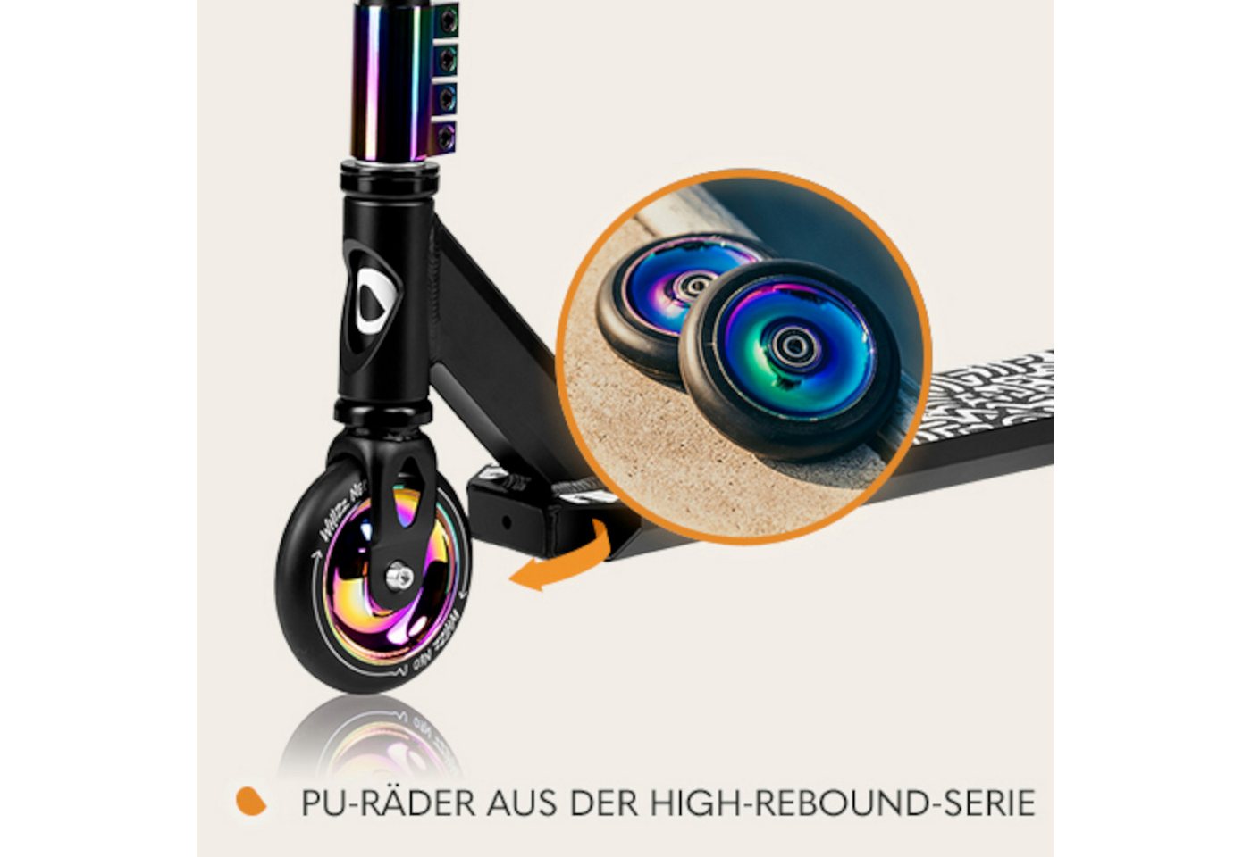 lionelo Cityroller WHIZZ NEO, (Set, Set), ideal zum Erlernen des Fahrens/ABEC-9/Flex Fender - MN Steel Bild 5