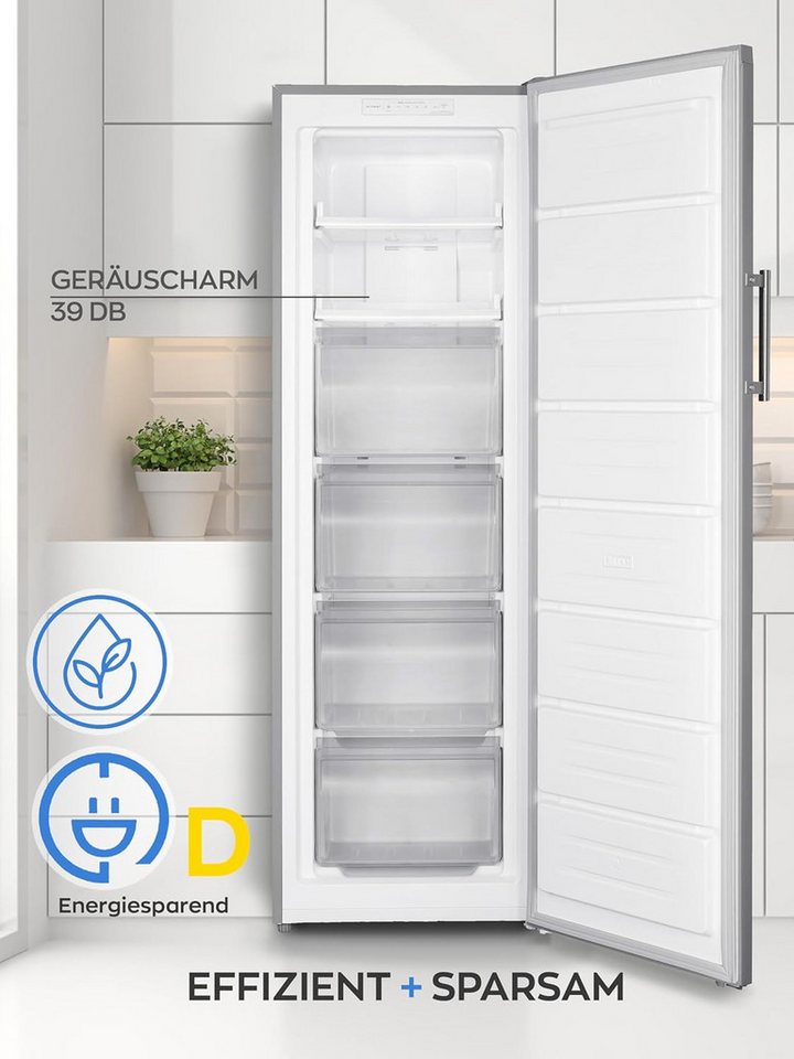 Heinrich´s Gefrierschrank HGS 3193 IX, 170.5 cm hoch, 54.5 cm breit, Tiefkühlschrank Freezer 204 L No-Frost Bild 3