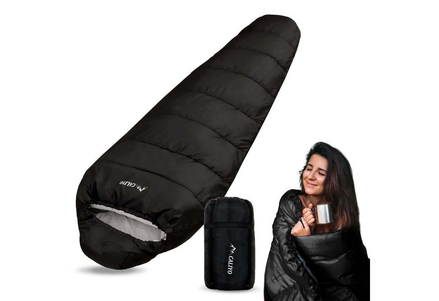 CALIYO Mumienschlafsack Mumienschlafsack – Schlafsack Winter und Sommer, -10°C bis 10°C, Wasserabweisend und Windschutz - Ultraleicht - Outdoor Campen Bild 5