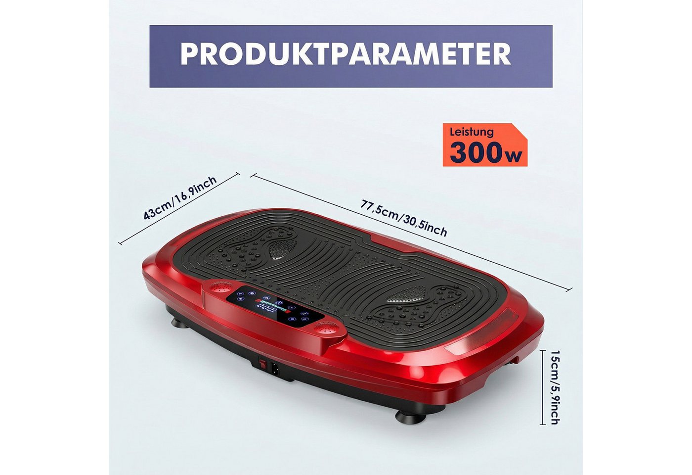 kehot Vibrationsplatte 4D Vibrationsplatte mit 3 Motoren–Profi Ganzkörpertraining für zuhause, 300 W, 120 Intensitätsstufen, (5 Programme, Bluetooth-Musik & Magnet-Massage, Einfache Bedienung), inkl. Trainingsbänder, Fernbedienung für effektives Heimtraining,200kg Bild 2