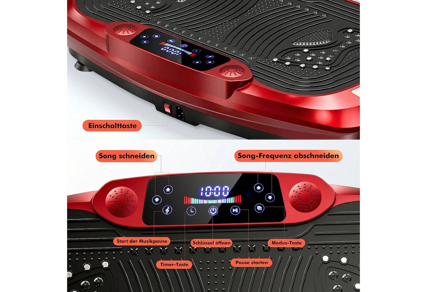 kehot Vibrationsplatte 4D Vibrationsplatte mit 3 Motoren–Profi Ganzkörpertraining für zuhause, 300 W, 120 Intensitätsstufen, (5 Programme, Bluetooth-Musik & Magnet-Massage, Einfache Bedienung), inkl. Trainingsbänder, Fernbedienung für effektives Heimtraining,200kg Bild 3