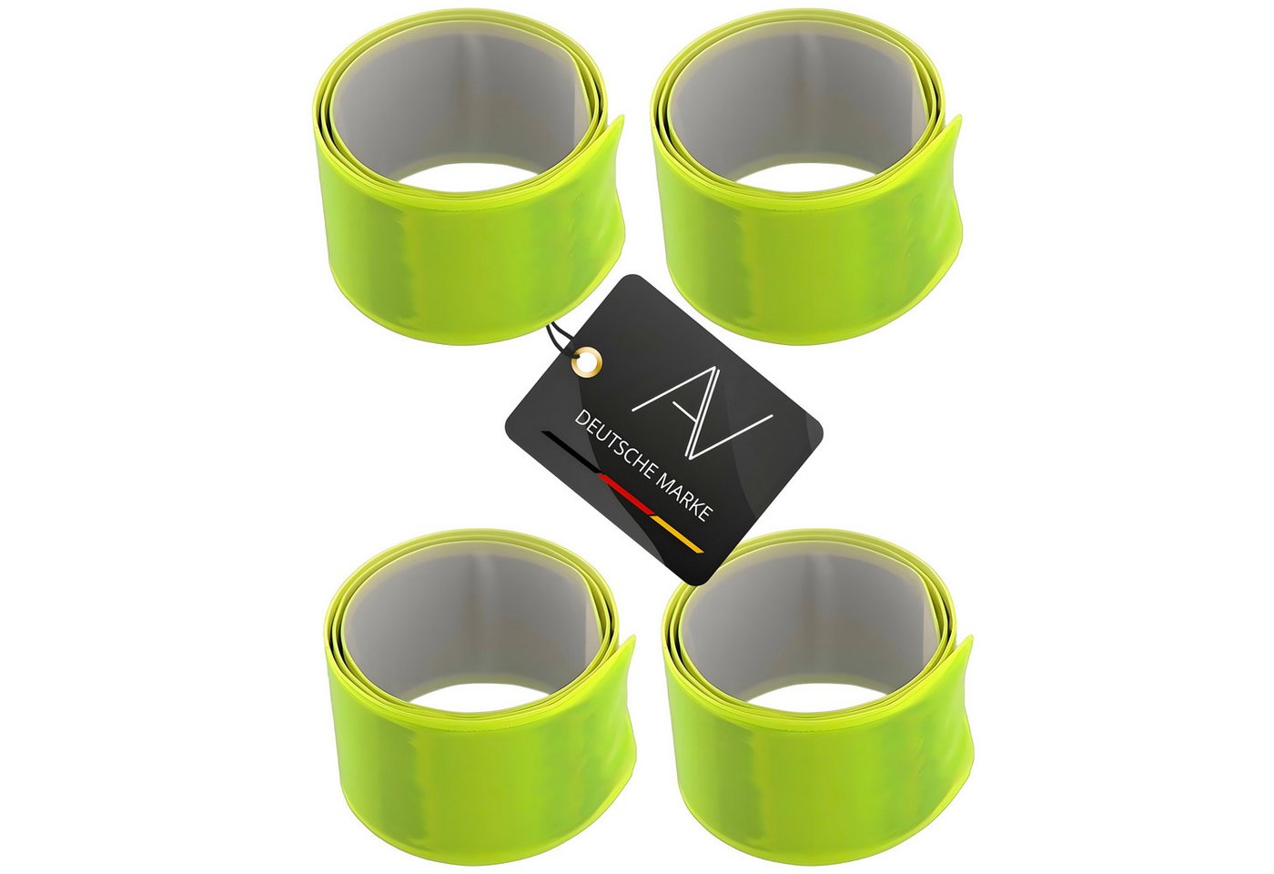 AVANA Reflektorband reflektierendes Schnapparmband Reflektor Armband Klatscharmband Joggen, Fahrrad, Leuchtarmband, Neon-Gelb Bild 3