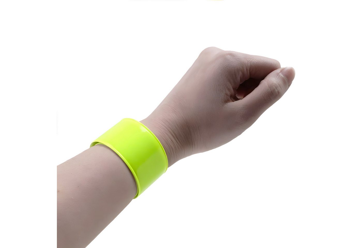 AVANA Reflektorband reflektierendes Schnapparmband Reflektor Armband Klatscharmband Joggen, Fahrrad, Leuchtarmband, Neon-Gelb Bild 5