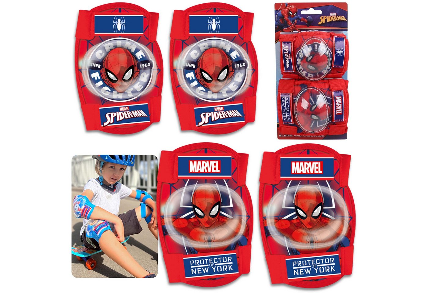 MARVEL Knieschutz MARVEL Spider-Man Kinder Knie- und Ellenbogenschützer SET Bild 3
