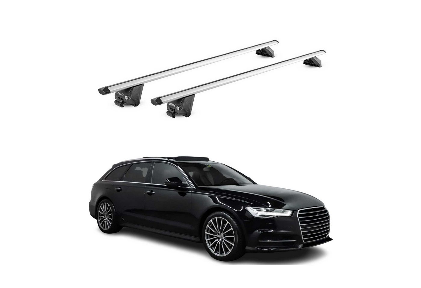 OMAC Dachträger für Audi A6 Avant C7 2011-2025 Silber 2x ABE (2-St), Wasserbeständig,Abnehmbar,Multifunktional,Leichtgewichtig Bild 5