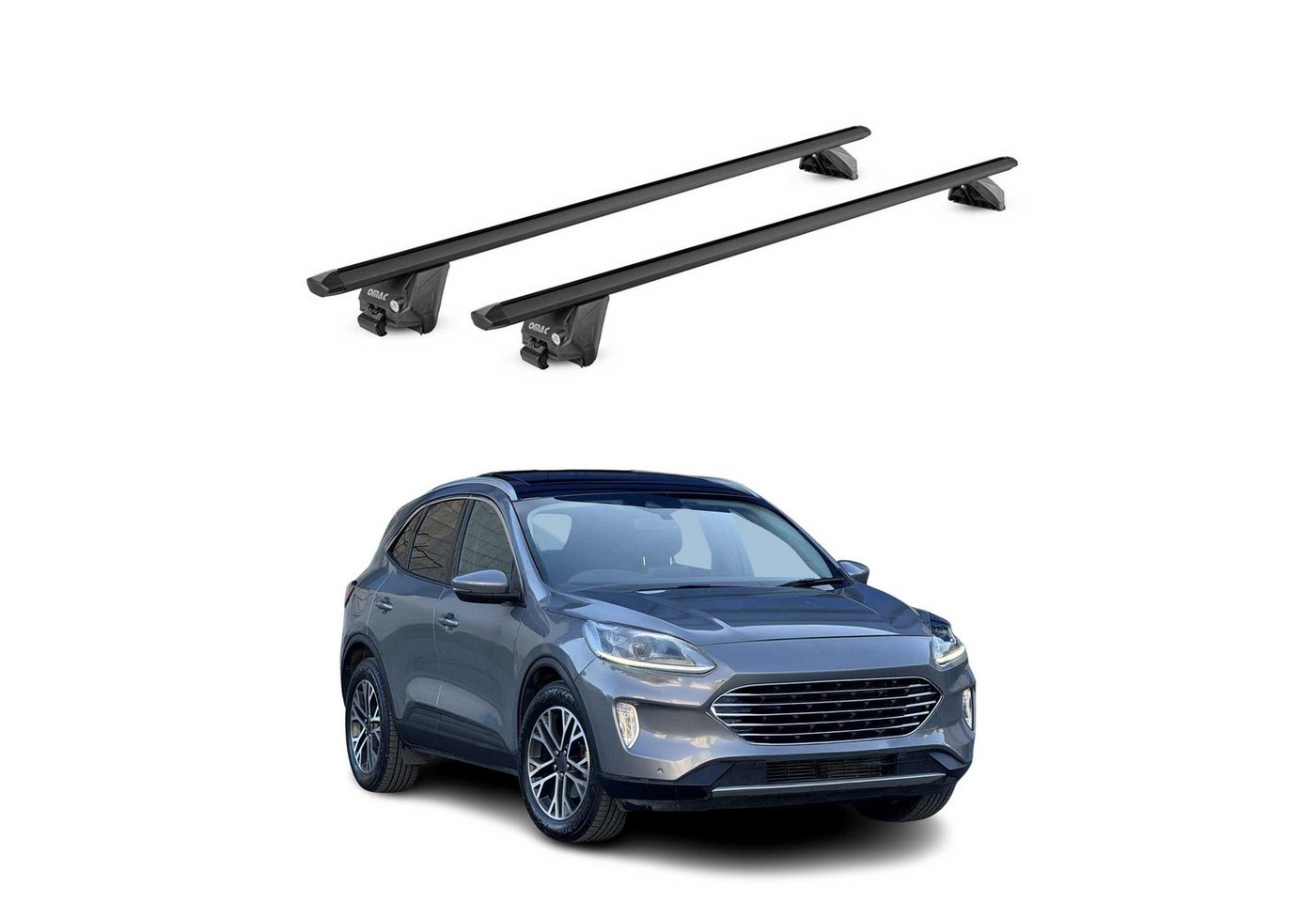 OMAC Dachträger Aluminium für Ford Kuga 2019-2025 Silber 2 tlg ABE (2-St), Wasserbeständig,Abnehmbar,Multifunktional,Leichtgewichtig Bild 4