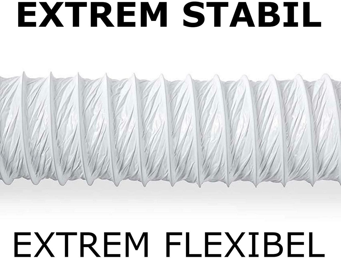 TronicXL flexibler Schlauch 100mm 1,5m Abluftschlauch 100mm Set mit Schlauchschelle PVC Schlauch, für Trockner Klimaanlage Klimagerät Dunstabzugshaube Dunstabzug Küche Bild 3