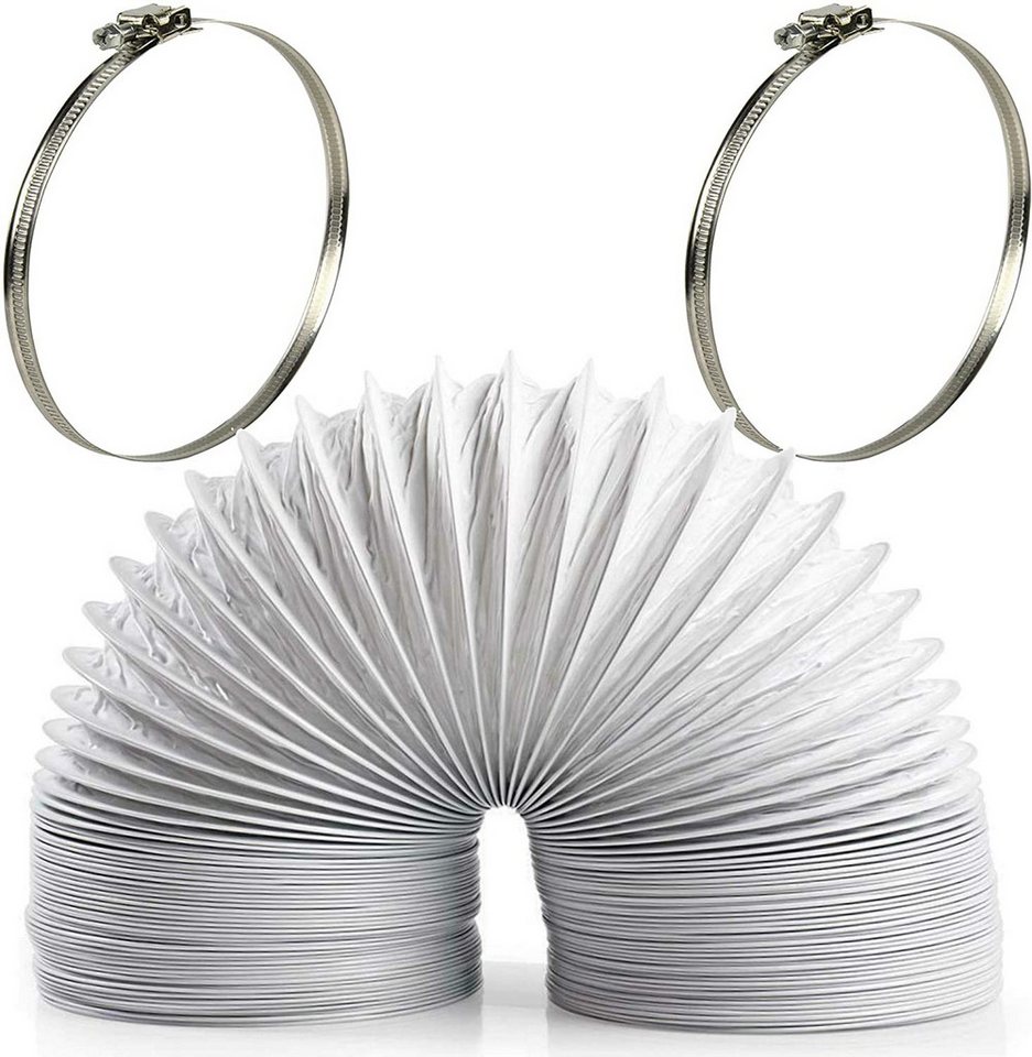 TronicXL flexibler Schlauch 100mm 1,5m Abluftschlauch 100mm Set mit Schlauchschelle PVC Schlauch, für Trockner Klimaanlage Klimagerät Dunstabzugshaube Dunstabzug Küche Bild 4