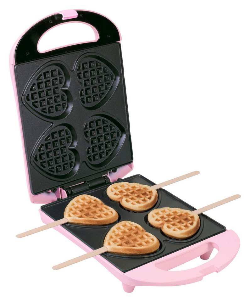 bestron Waffeleisen DSW271, 780 W, Herzwaffeln am Stiel – 780 W, inkl. Stäbchen Bild 4
