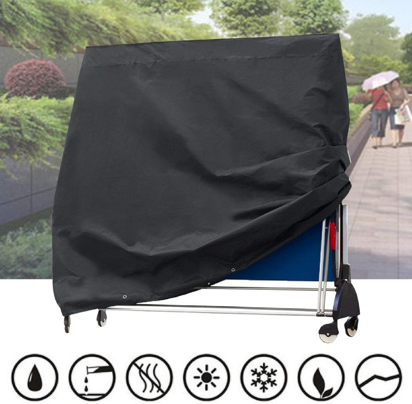 FELIXLEO Tischtennisplatte Tischtennisplatte Abdeckung Wasserdicht UV-beständig 165×70×185cm (1-tlg)