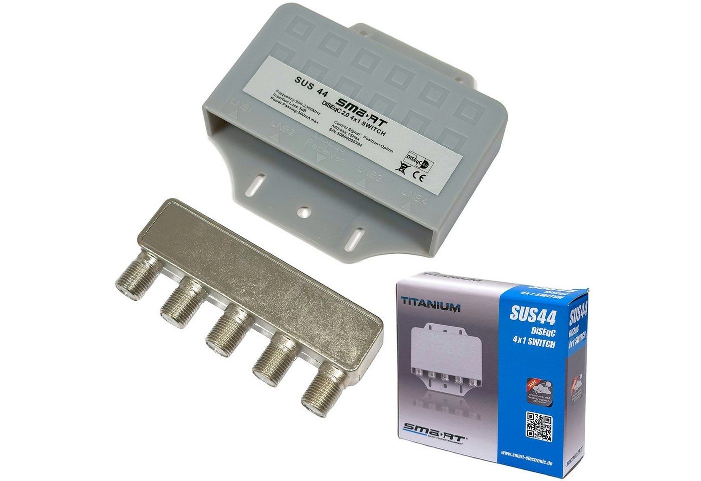 HB-DIGITAL SAT-Multischalter Schalter DiSEqC Smart Titanium 4/1 Switch Bild 3