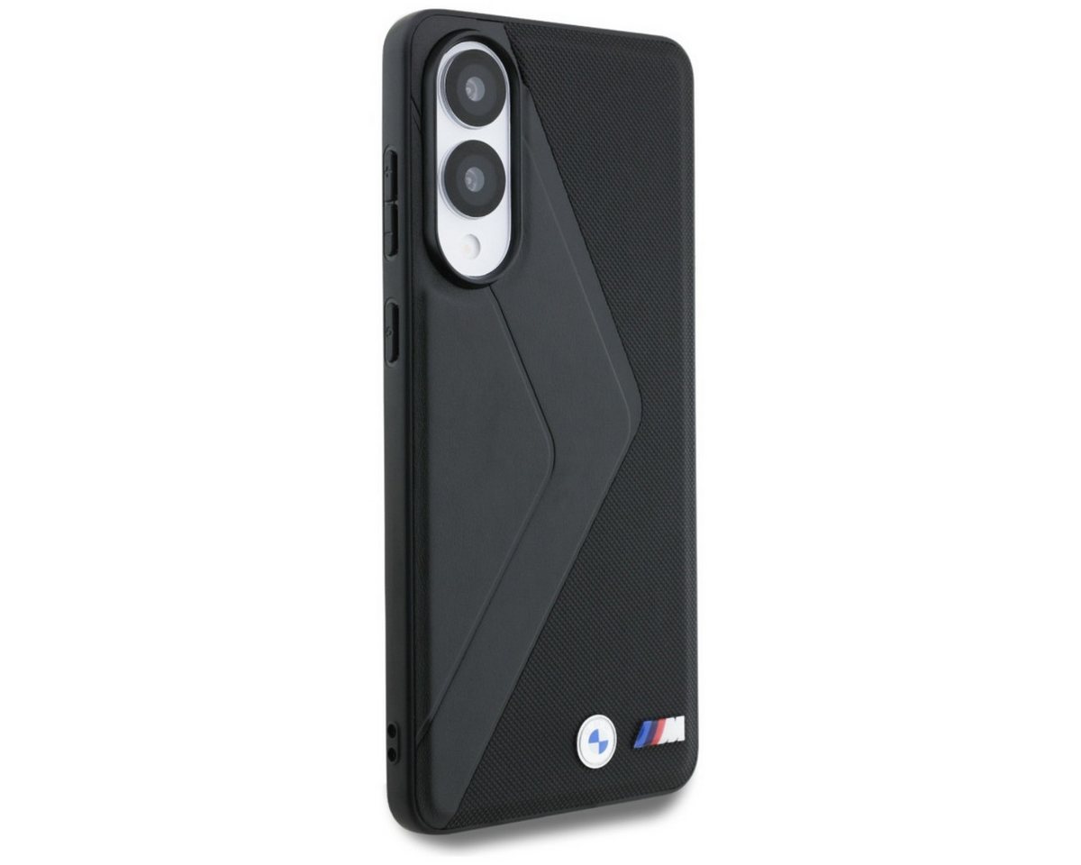 BMW Handyhülle Oversized Stripes Magnetring für Samsung Galaxy S25 Edge 6,8, BMW Lederhülle mit übergroßen Streifen und integriertem Magnetring