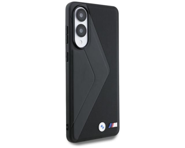 BMW Handyhülle Oversized Stripes Magnetring für Samsung Galaxy S25 Edge 6,8, BMW Lederhülle mit übergroßen Streifen und integriertem Magnetring