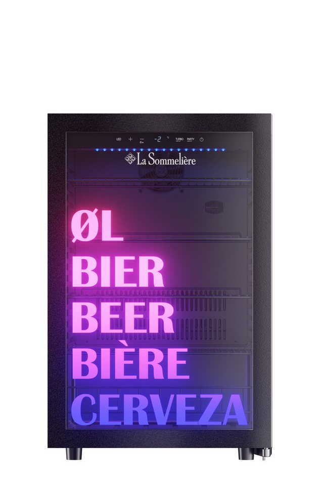 La Sommelière Getränkekühlschrank BEER150, schnellkühl Funktion, -6°C bis +18°C – 128 L, LED-Beleuchtung