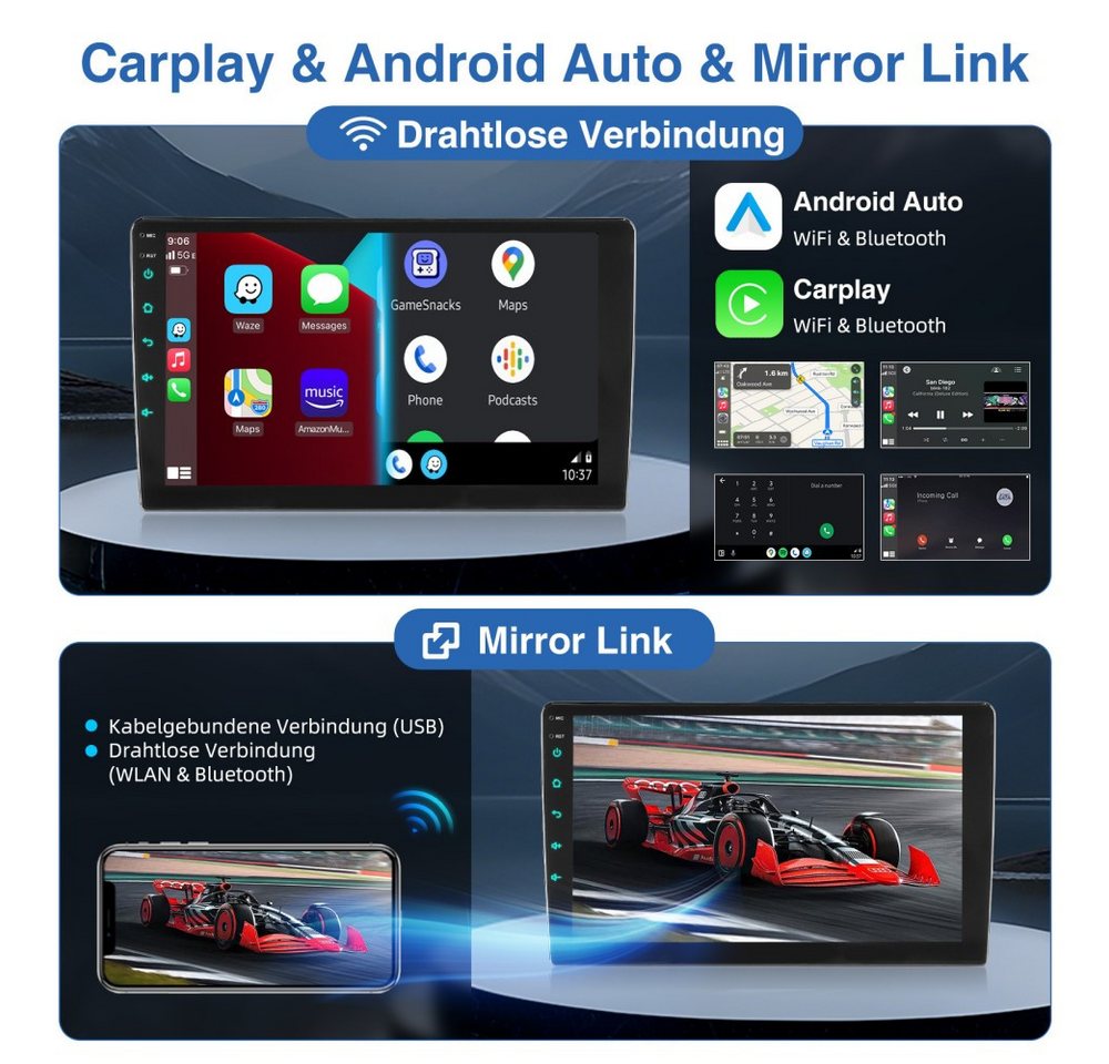 MOPECT Für Smart Fortwo 451 2005-2015 Android 15 NAVI Autoradio (RDS, Digitalradio (DAB), FM, 2 DIN Carplay Bluetooth Navigationsgeräte Rückfahrkamera(optional) Bild 2