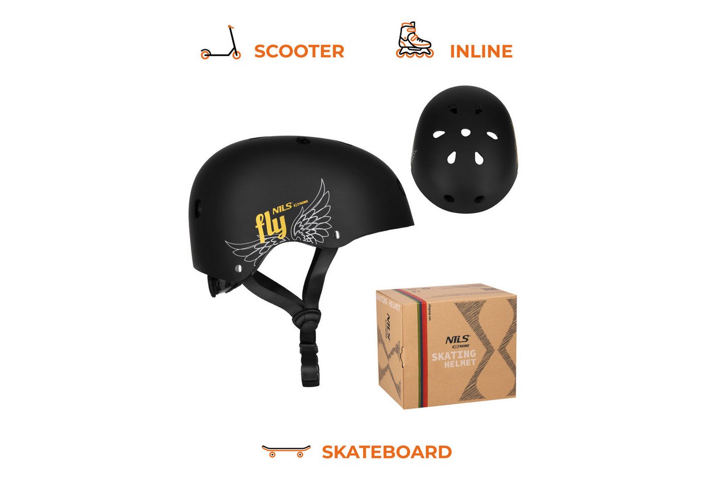 NILS EXTREME Skatehelm Boardhelm Fahrradhelm Helm "FLY" verschiedene Größen, Out-Mold-Technologie für sicheren Schutz Bild 5