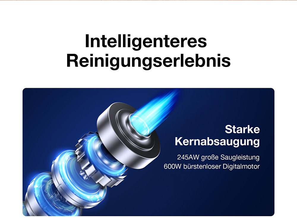Jimmy Bodenstaubsauger H10 Flex Akku-Hand-und Stielstaubsauger Akku Staubsauger, 650 W, 245AW Saugkraft, 4 Reinigungsmodi, 0,6L Staubbehälter, 2500mAh Akku Bild 2