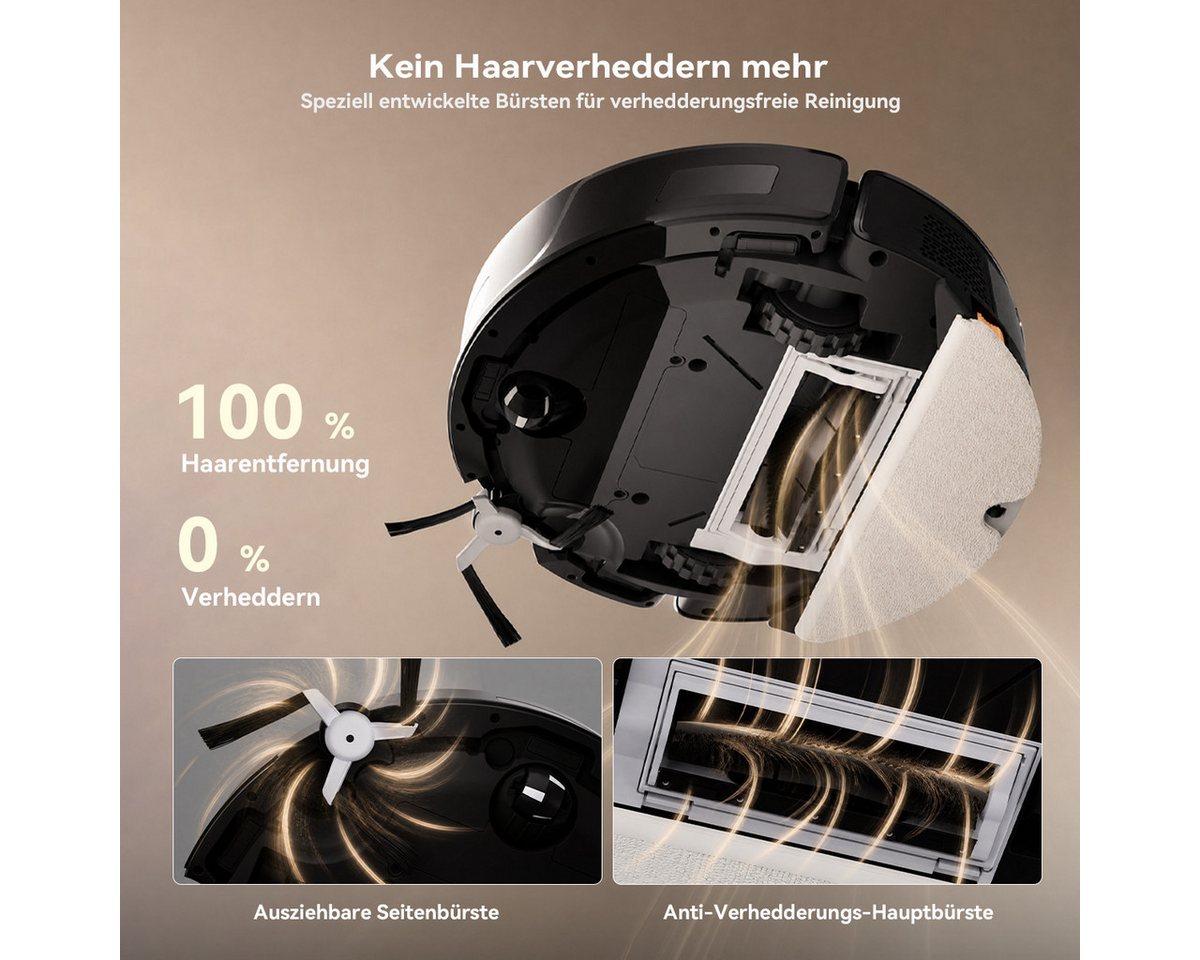 redroad Saugroboter R11 MAX Saugroboter mit Wischfunktion 36000Pa LiDAR/Absaugstation, 1200 W, mit Beutel, Saugroboter mit Wischfunktion, App-Steuerung, für hohe Türschwellen