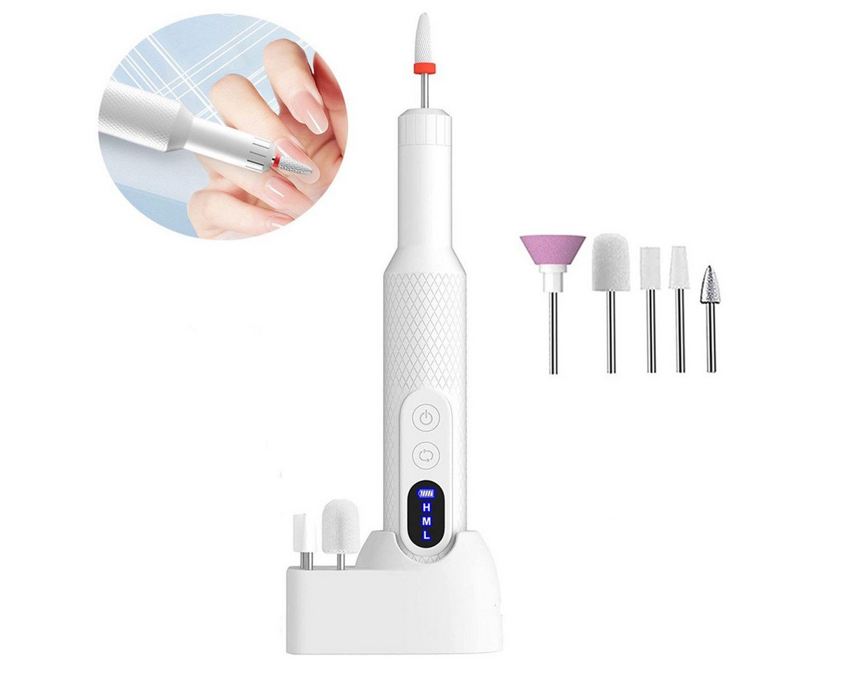 wohnTRAUM24 Maniküre-Pediküre-Set Nagelfräser Kabellos Elektrische Nail Drill 18000 U/min Nagelfräser, 6 Aufsätze zur Nagelpflege, 2 Arten der Aufladung, 18000U/min, Nagelfeile Elektrisch für Anfänger Fräser Gelnägel und Acrylgel Bild 4