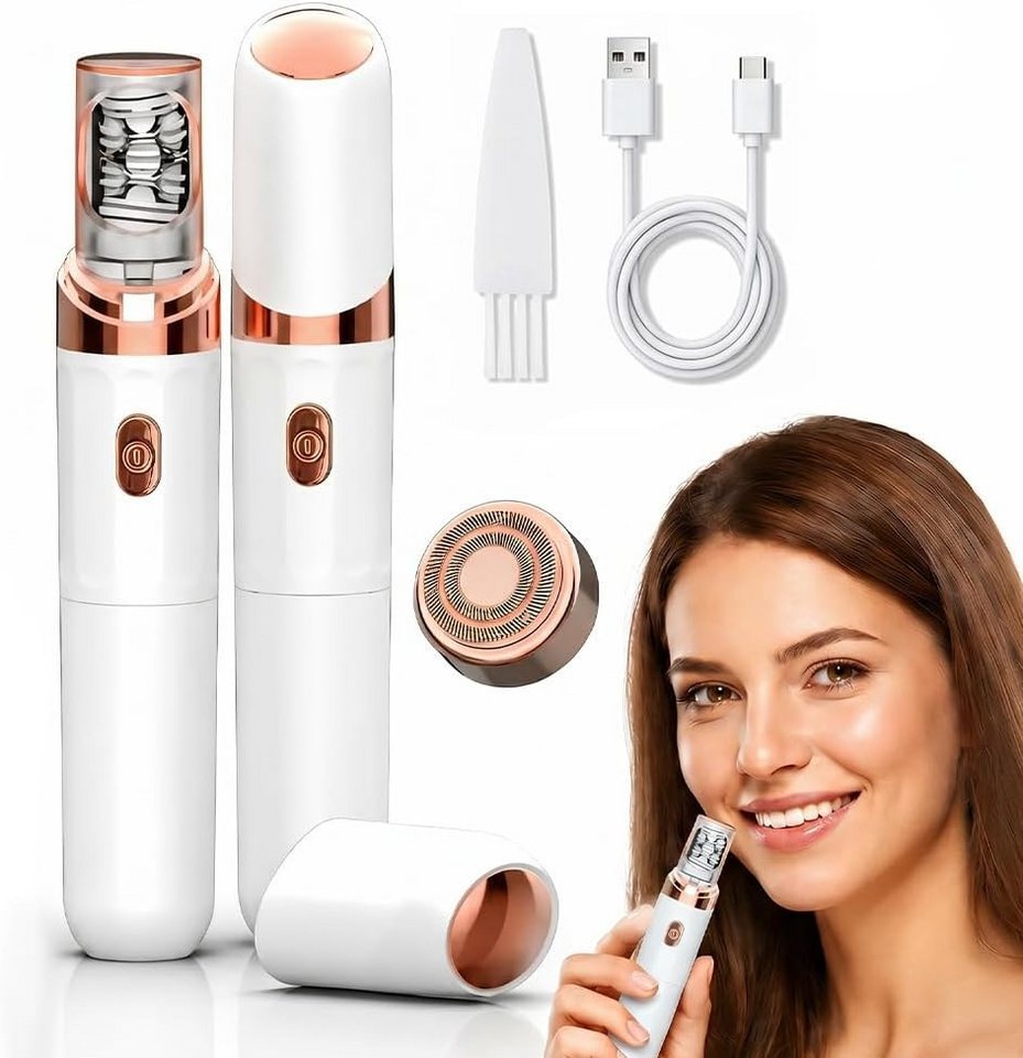inschimmer Haarentferner-Set 2-in-1 Gesichtshaarentferner Frauen Schmerzloser Epilierer Aufladbar