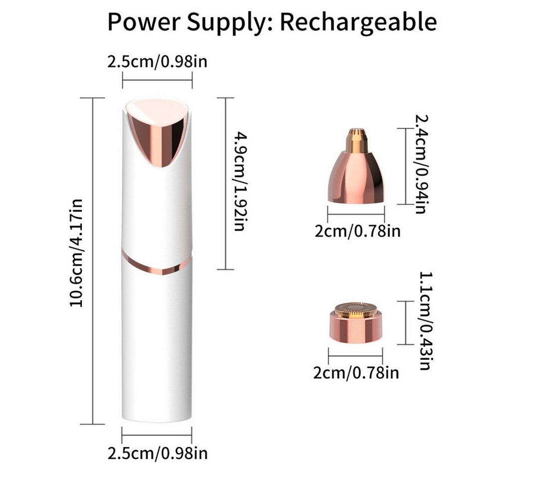 inschimmer Gesichtsepilierer Augenbrauen-Gesichtstrimmer 2 in 1 mit LED-Licht Wiederaufladbare Bild 4