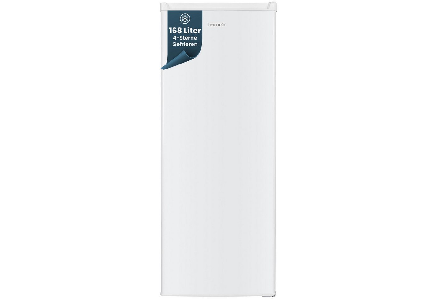 homeX Gefrierschrank FS1682E-W, 142.5 cm hoch, 54.5 cm breit, 168 Liter, Tiefkühlschrank groß, Freezer, 4-Sterne Gefrieren, leise Bild 2