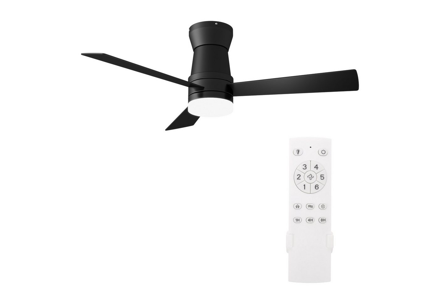 Furnishings Home Deckenventilator Ventilatorleuchte Deckenlampe mit Fernbedienung Leiser, 6 Stufen, 106 cm Durchmesser, DC Motor, Dimmbare LED, Sommer/Winterfunktion Bild 3