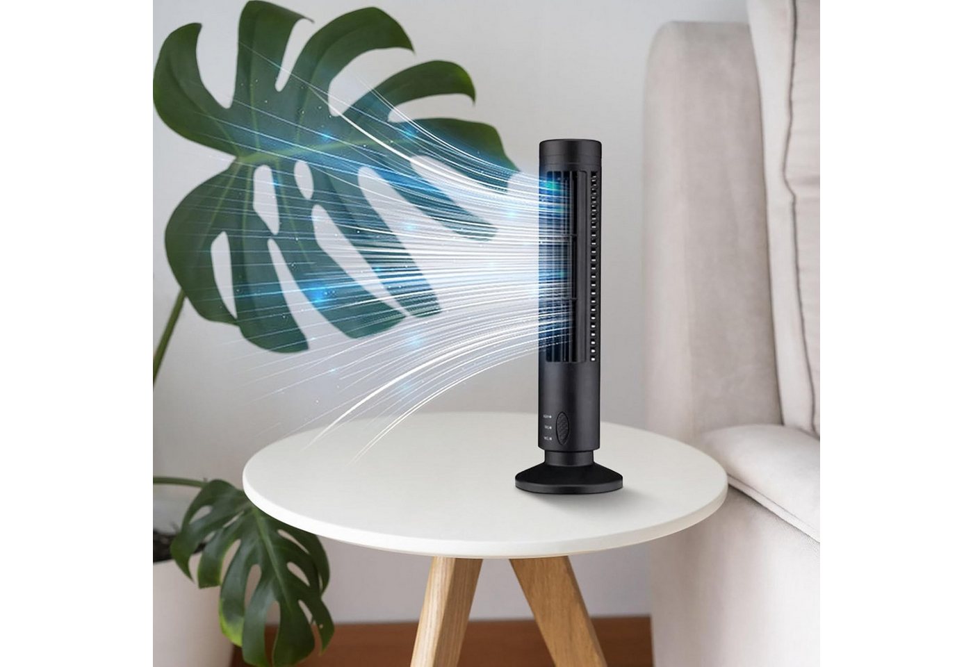 FELIXLEO Tischventilator Tragbarer Luftkühler USB Turmventilator Standventilator Black Bild 2