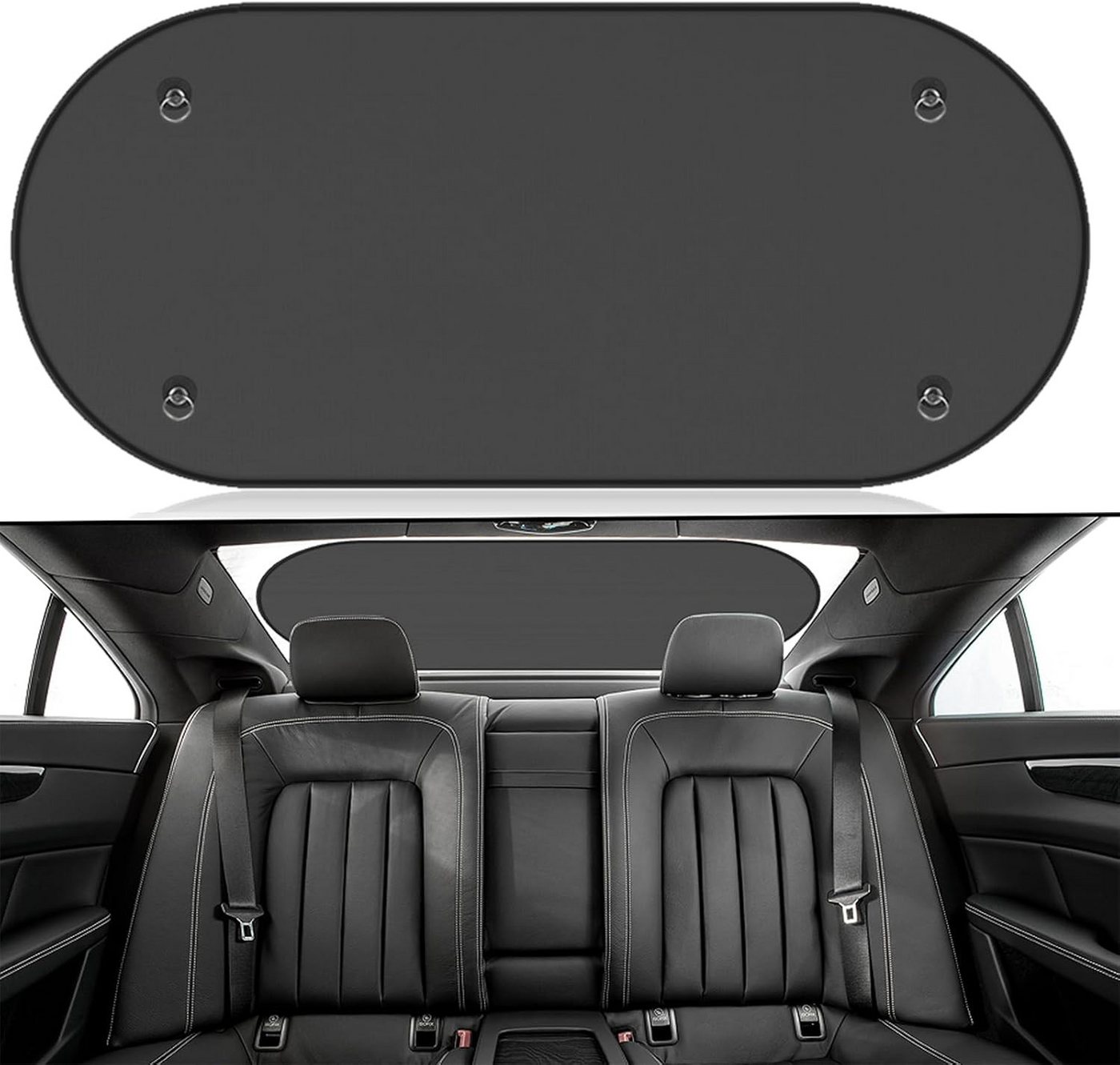 FELIXLEO Autosonnenschutz Sonnenschutz Heckscheibe Auto, Faltbare Mesh Blende 4 Saugnäpfe 100x50 Bild 5