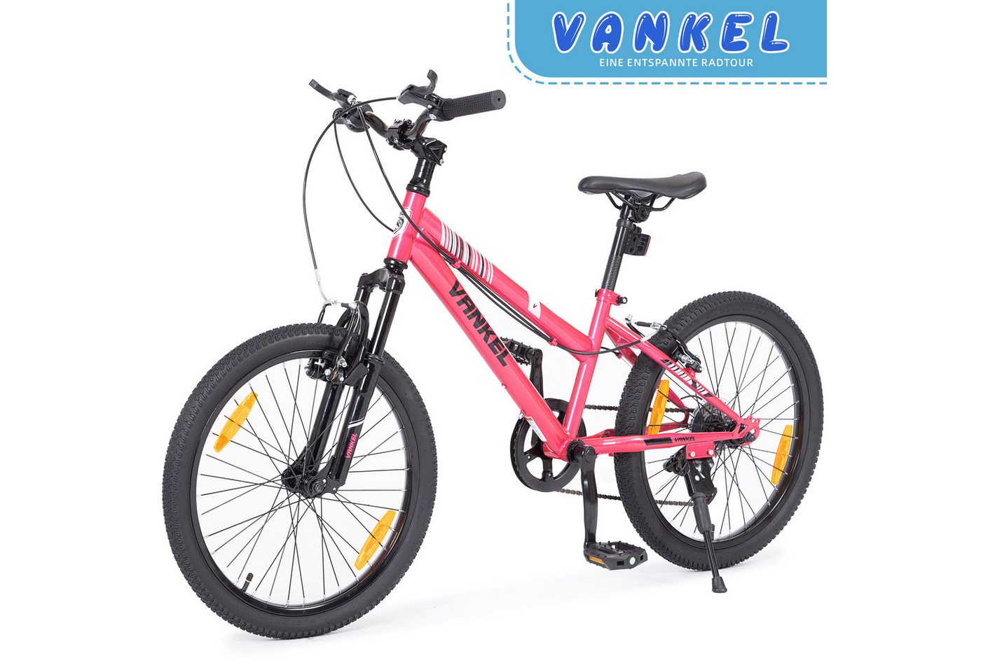 ROMICO Kinderfahrrad 20 Zoll MTB Kinderrad mit 6-Gang, Federgabel & V-Brakes, 6 Gang, Kettenschaltung, Drehgriffschaltung, Reflektoren, verstellbarer Sattel, ab 6 Jahren Bild 5