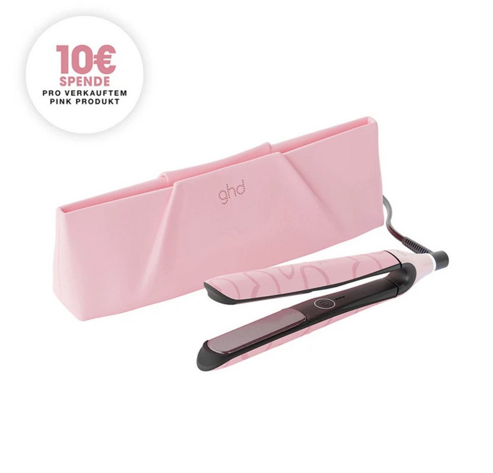 GHD Glätteisen chronos HD Motion-Responsive Styler – Dusted Pink Limited Edition Hochwertige Ultra-Gloss-Beschichtung, Inklusive farblich passender Hitzeschutz-Tasche