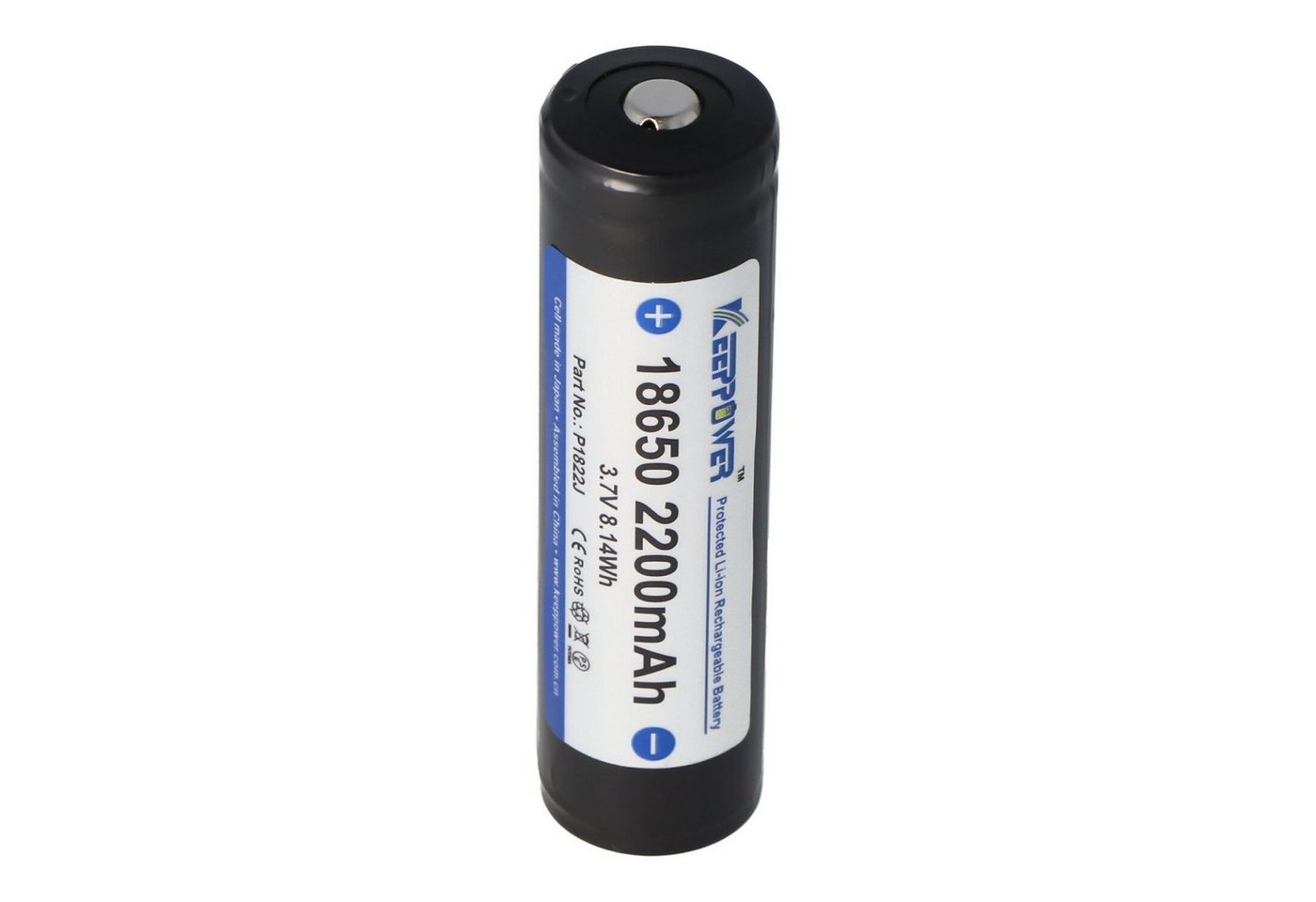 Keeppower Keeppower 18650 - 2200mAh, 3,7V Li-Ion-Akku geschützt 68,9x18,5mm Akku 2200 mAh (3,7 V) Bild 2