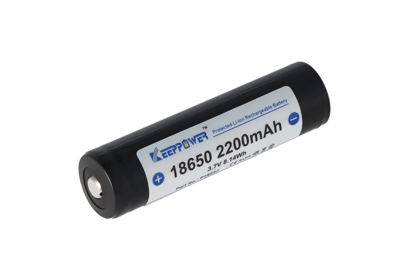 Keeppower Keeppower 18650 - 2200mAh, 3,7V Li-Ion-Akku geschützt 68,9x18,5mm Akku 2200 mAh (3,7 V) Bild 3