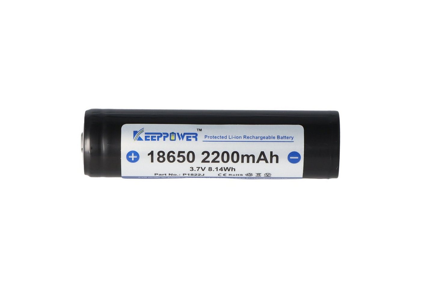 Keeppower Keeppower 18650 - 2200mAh, 3,7V Li-Ion-Akku geschützt 68,9x18,5mm Akku 2200 mAh (3,7 V) Bild 4