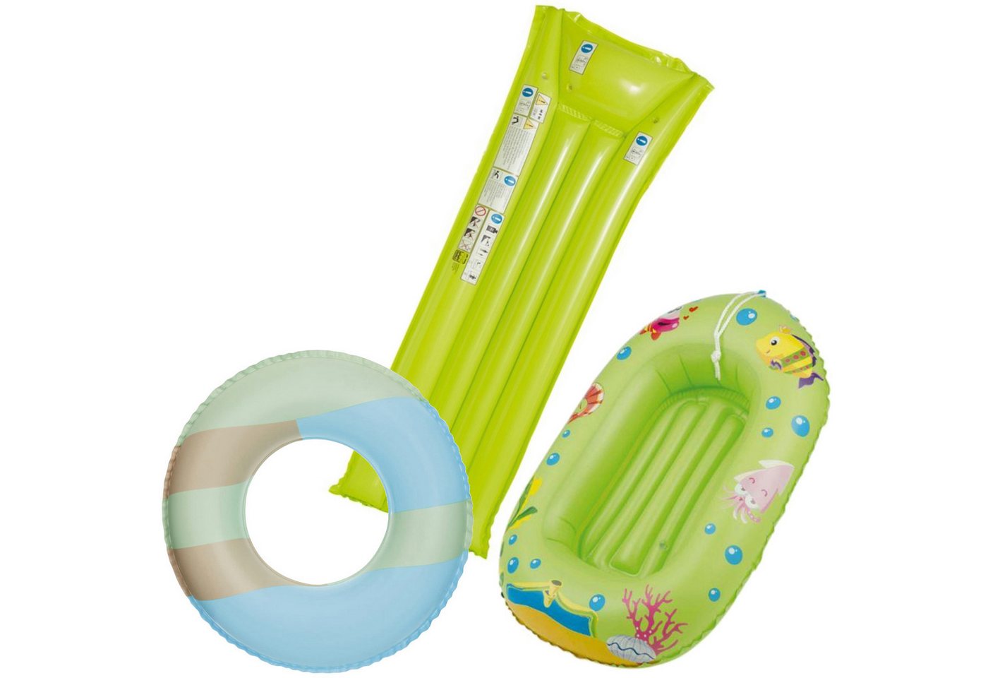 Happy People Luftmatratze Wehncke - Kinderbade-Set (Schwimmring, Kinderboot, Luftmatratze)