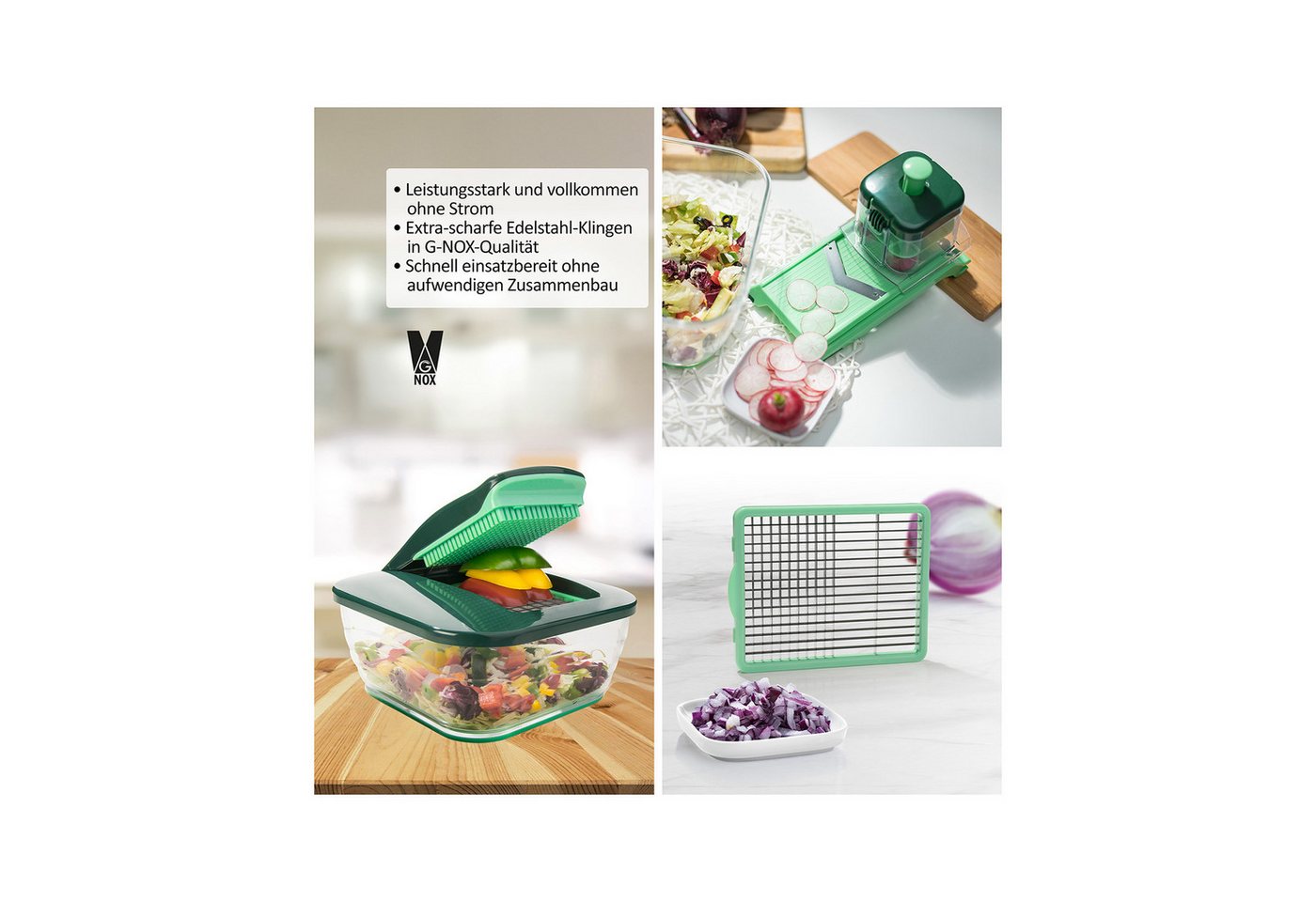 Genius Gemüseschneider Nicer Dicer Chef Gemüsehobel 10.tlg, Küche Helfer Bild 3