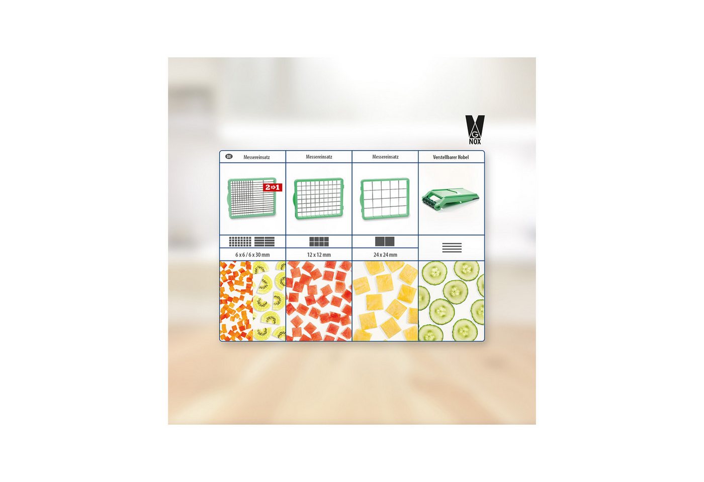 Genius Gemüseschneider Nicer Dicer Chef Gemüsehobel 10.tlg, Küche Helfer Bild 5