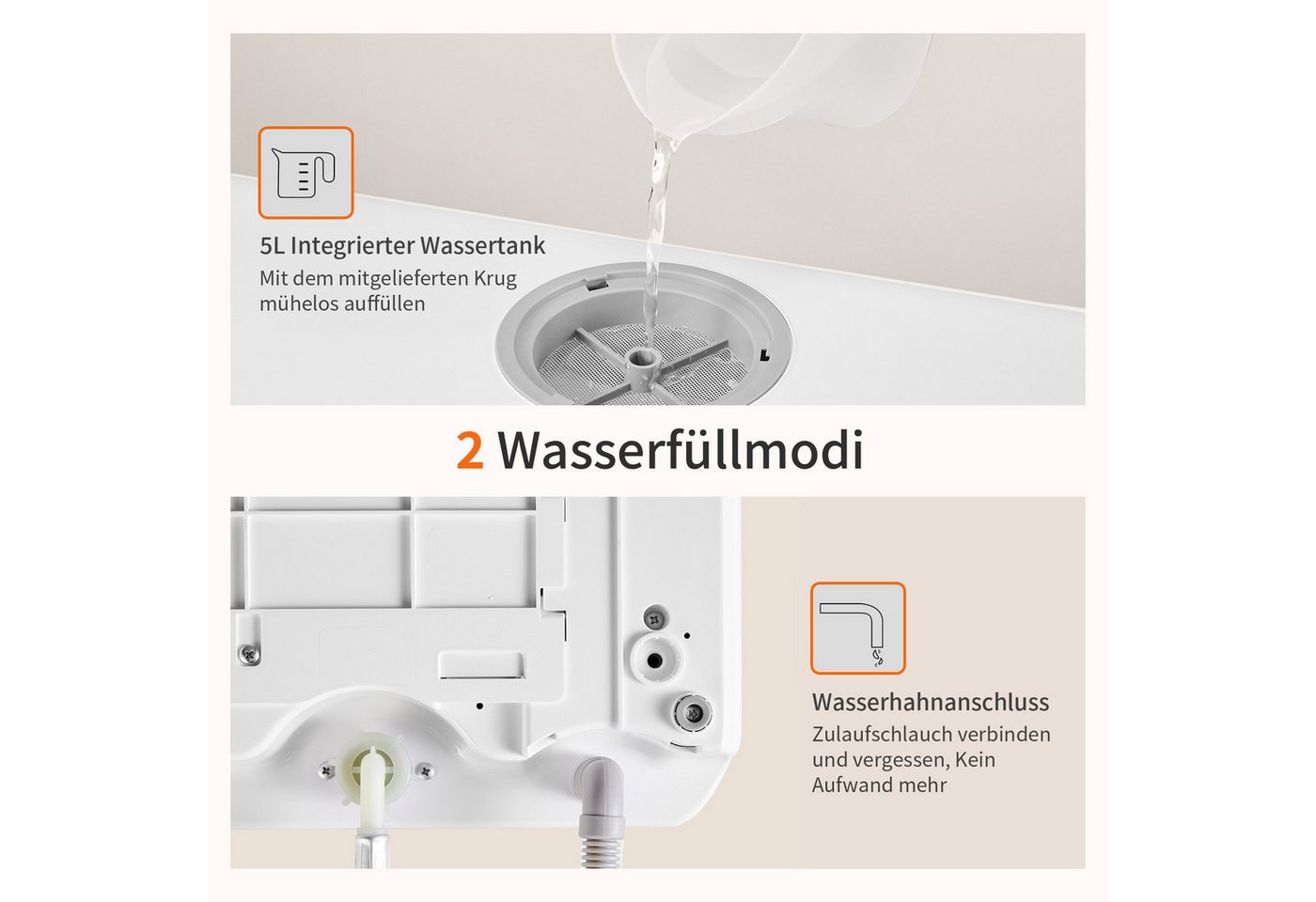 Airmsen Tischgeschirrspüler Mini Geschirrspüler mit 5L tank und 6 Spülprogramme, Heißlufttrocknung TDQR03A, 5 l, 4 Maßgedecke, Geeignet für Hausküchen, Wohnungen, Schlafsäle und Wohnmobile Bild 4