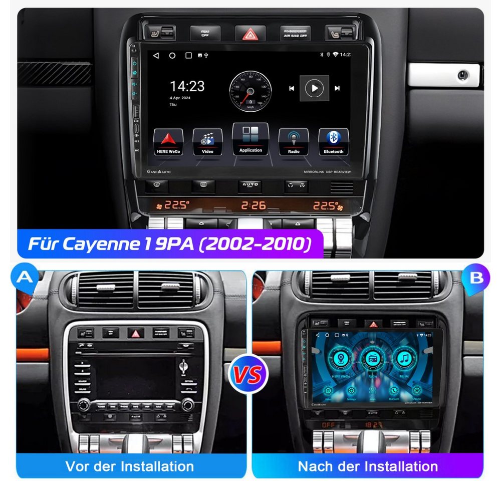 ESSGOO 9“ Für Porsche Cayenne 9PA 2002-2010 CarPlay Autoradio (RDS, 4+64GB optional, Digitalradio (DAB), FM, Apple Carplay Android Auto GPS Navi WIFI BT EQ) Bild 4