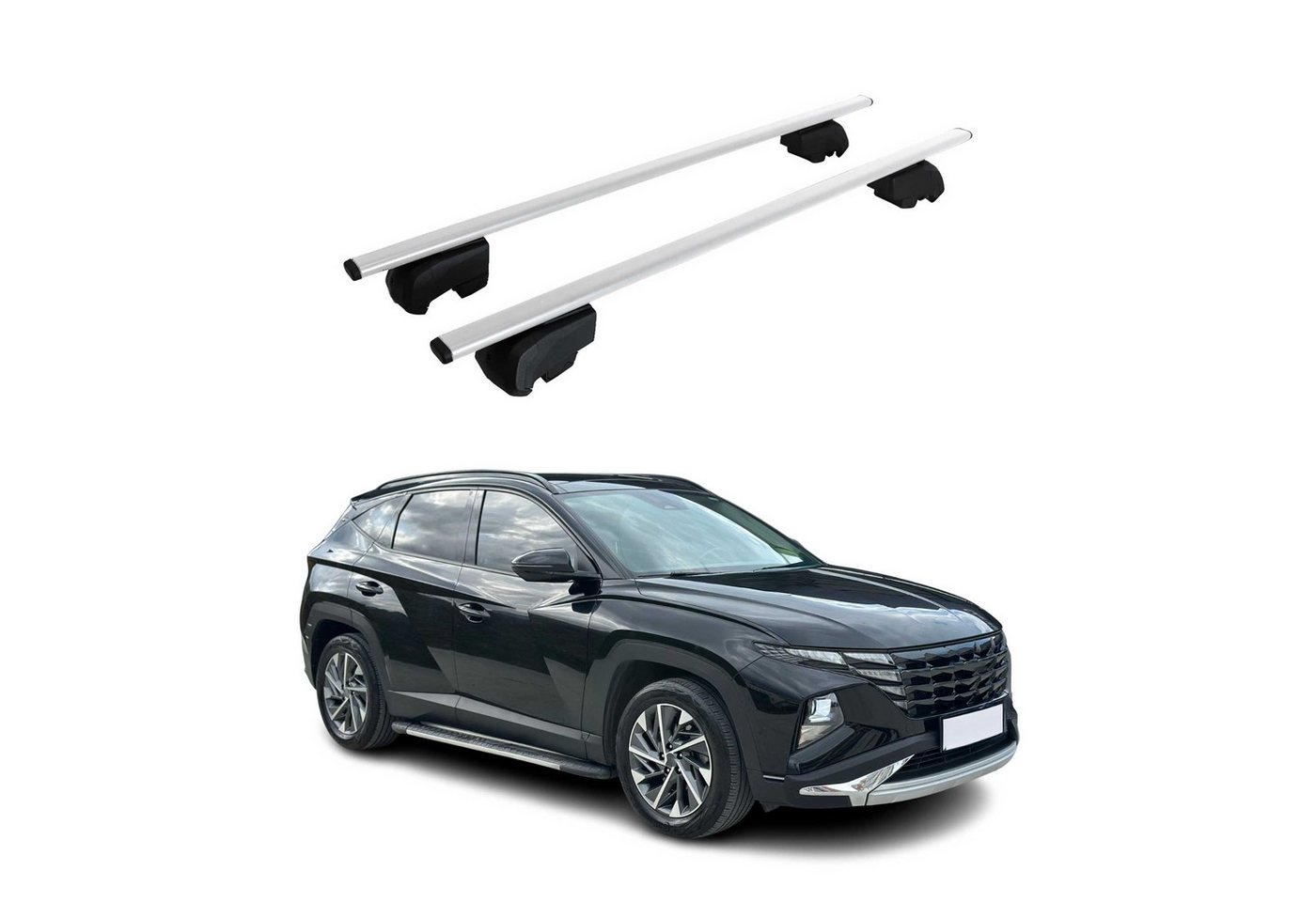 OMAC Dachträger Grundträger für Hyundai Tucson 2020-2025 Metall Silber ABE 2x Bild 3