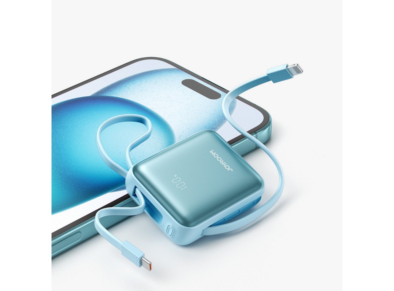 JOYROOM JR-PBF27 Powerbank Powerbank JR-PBF27 10000 mAh (5, 9, 12 V), 22,5W Powerbank mit integrierten Kabeln und LED-Anzeige Bild 2