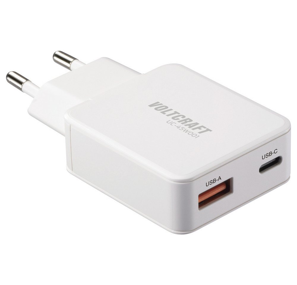 VOLTCRAFT VOLTCRAFT UC-1C1A45W01 USB Ladegerät 45 W 1x USB-A, 1x USB-C® Fast Cha USB-Ladegerät (UC-1C1A45W01)
