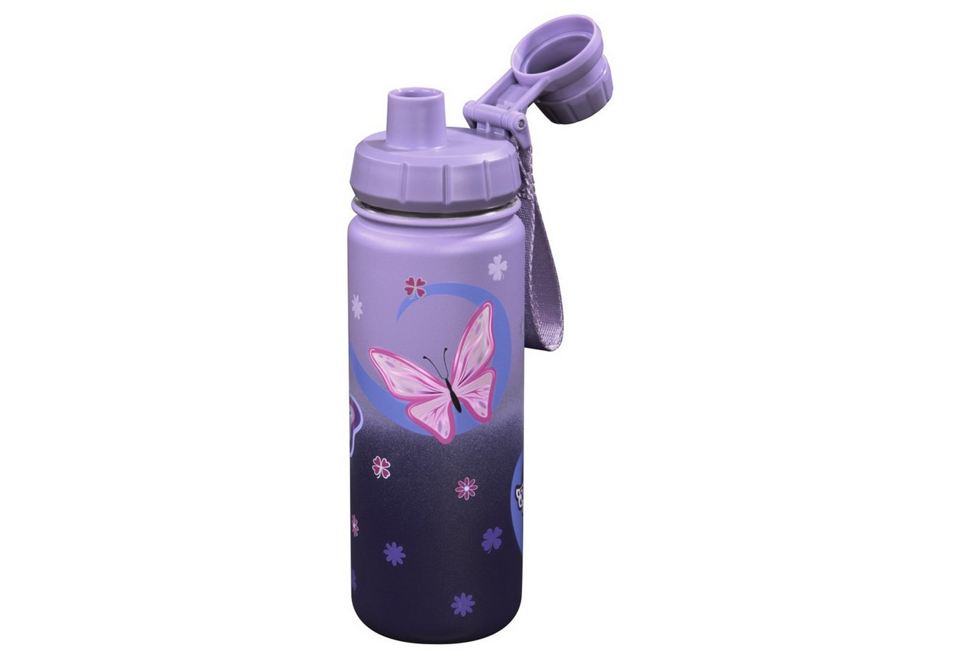 Step by Step Trinkflasche Edelstahl Trinkflasche, Sweet Butterfly 0,5 l, Kinder-Flasche, nicht Spülmaschinengeeignet, 500 ml