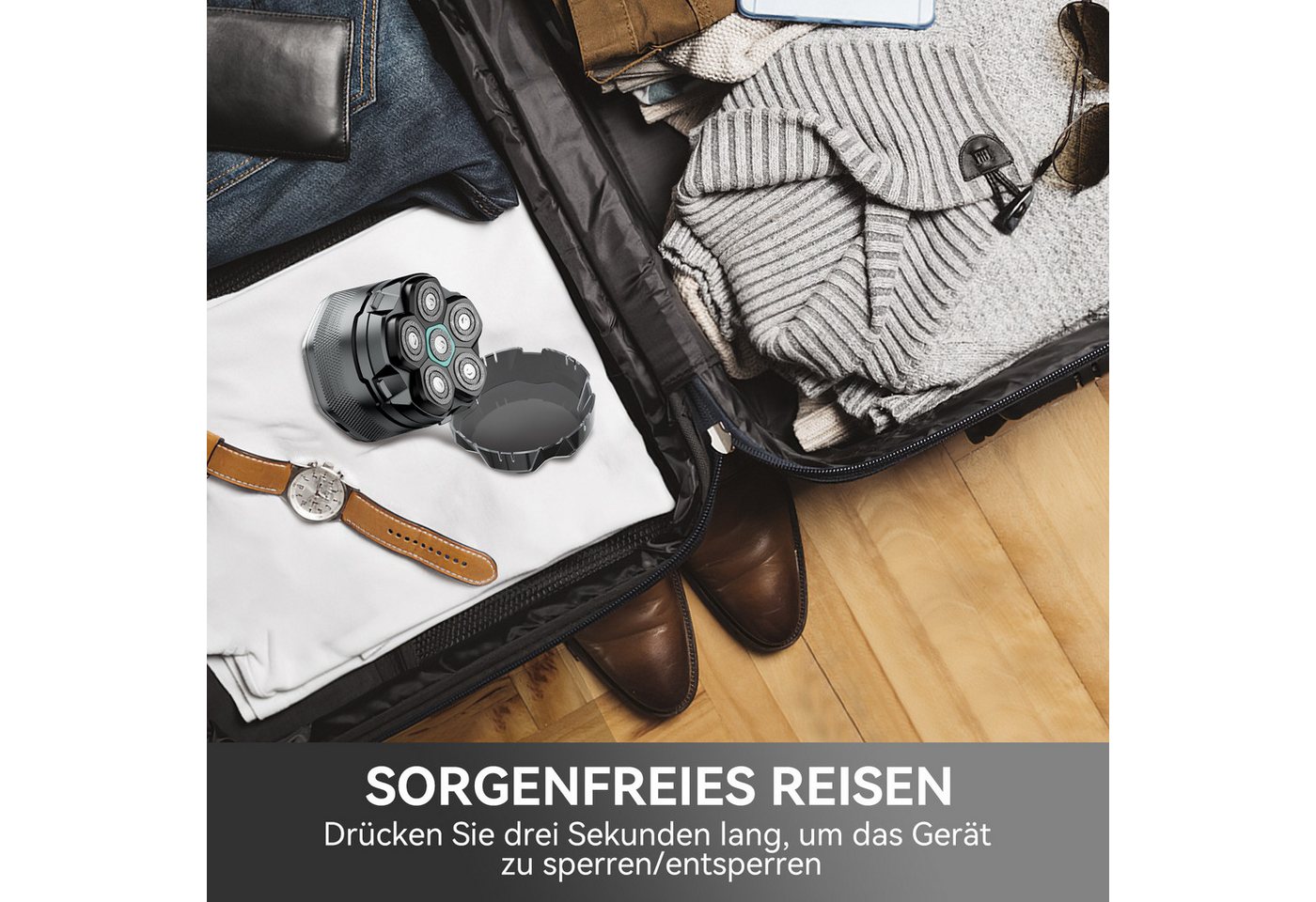 Kensen Haarschneider Glatzen Rasierer Herren Set, kensen Kopfrasierer mit Ersatzscherkopf Bild 2