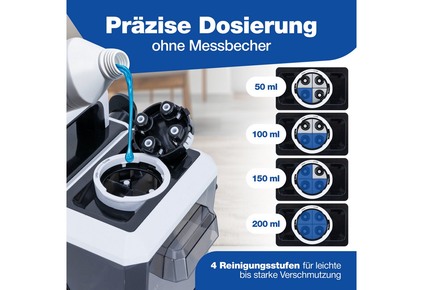 NTG Teppichreinigungsgerät, Tragbarer Nass- & Trockensauger, Polsterreiniger Gerät, 550 W, beutellos, Tiefenreinigung bis 60 °C Bild 4