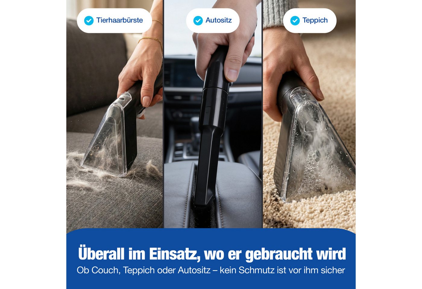 NTG Teppichreinigungsgerät, Tragbarer Nass- & Trockensauger, Polsterreiniger Gerät, 550 W, beutellos, Tiefenreinigung bis 60 °C Bild 5