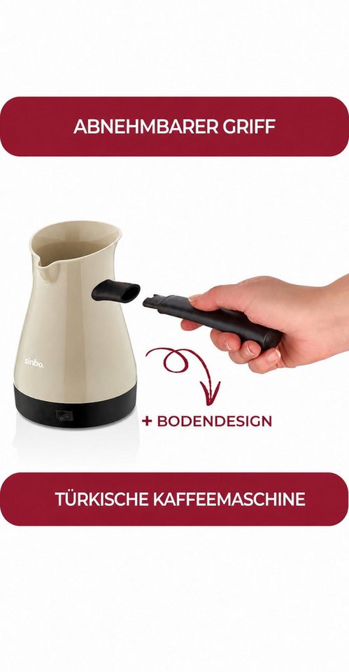 Sinbo Mokkamaschine, Türkische Kaffeemaschine 400ml
