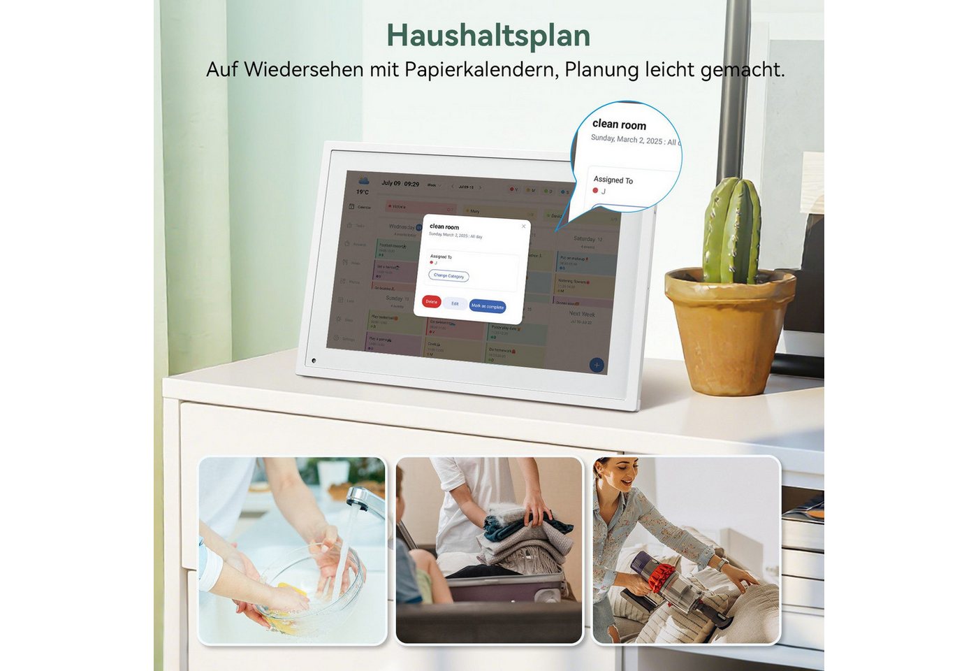 TABWEE 10,1 Zoll Digitaler Bilderrahmen mit WiFi Multi-Device & Foto-Sharing Digitaler Bilderrahmen (25,65 cm/10.1 ", 1280 x 800 Pixel, 32 GB, Touchscreen, 32 GB, 16:10-LCD-Bildschirm) Bild 2